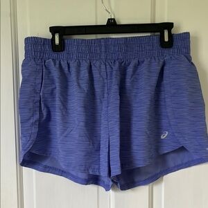 Asics Blue Athletic Shorts Lightweight Elastic Waist